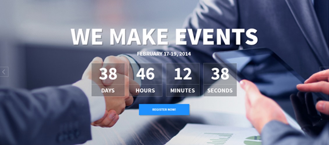 EventME — PSD-шаблон One Page Event Manager