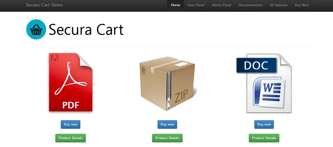 Ajax Cart para sitios web HTML con productos digitales