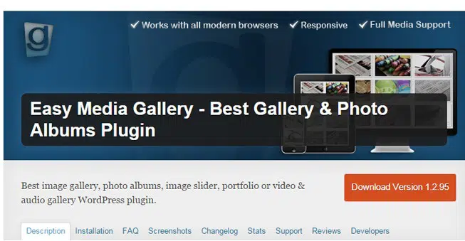 Easy Media Gallery - La meilleure galerie &amp; Plug-in d'album photo