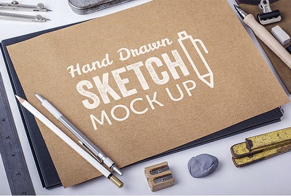 Mockup di schizzi disegnati a mano