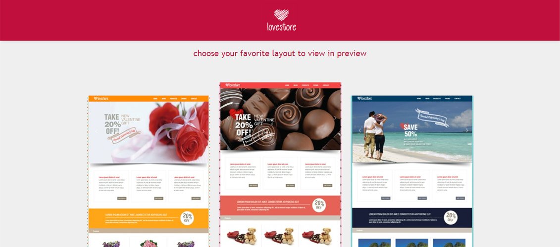 LoveStore - Template Muse Satu Halaman