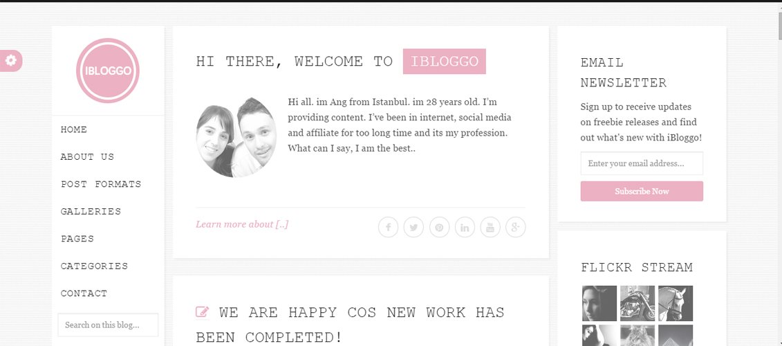 iBloggo - เทมเพลตบล็อกส่วนตัว HTML ขั้นต่ำ