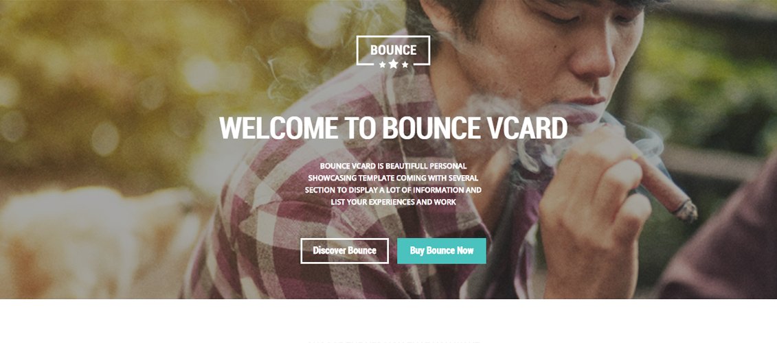 BOUNCE - Modelo de Vcard responsivo de uma página