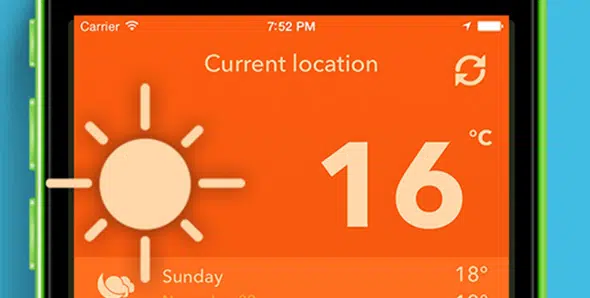 SunApp - Шаблон полного приложения Weather для iOS Шаблон полного приложения для iOS