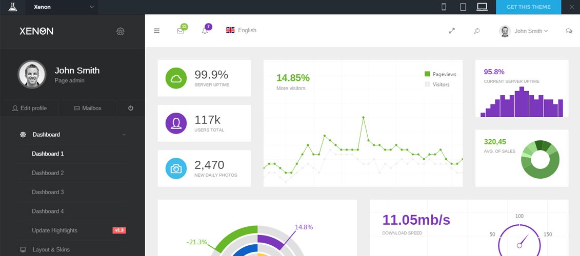 Xenon - Bootstrap-Admin-Theme mit AngularJS