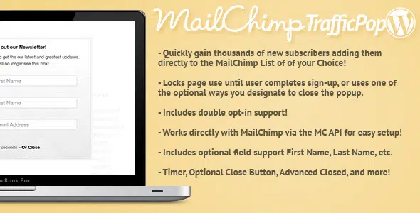 Mail Chimp Traffic Pop pentru WordPress