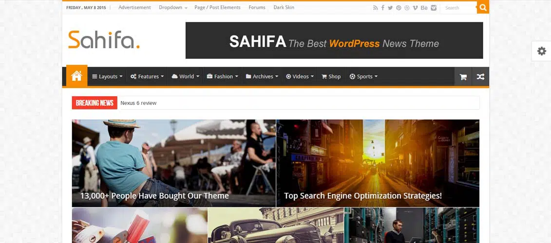 Sahifa - știri WordPress receptive, reviste, temă blog