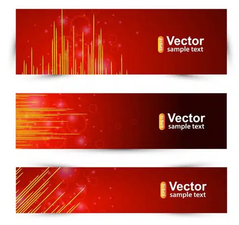 Abstract lumini roșii Banner Set Vector