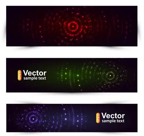 Abstract Cercuri Banner Set Vector