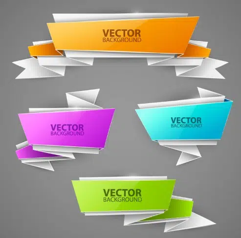 Set de vectori banner origami abstract colorat