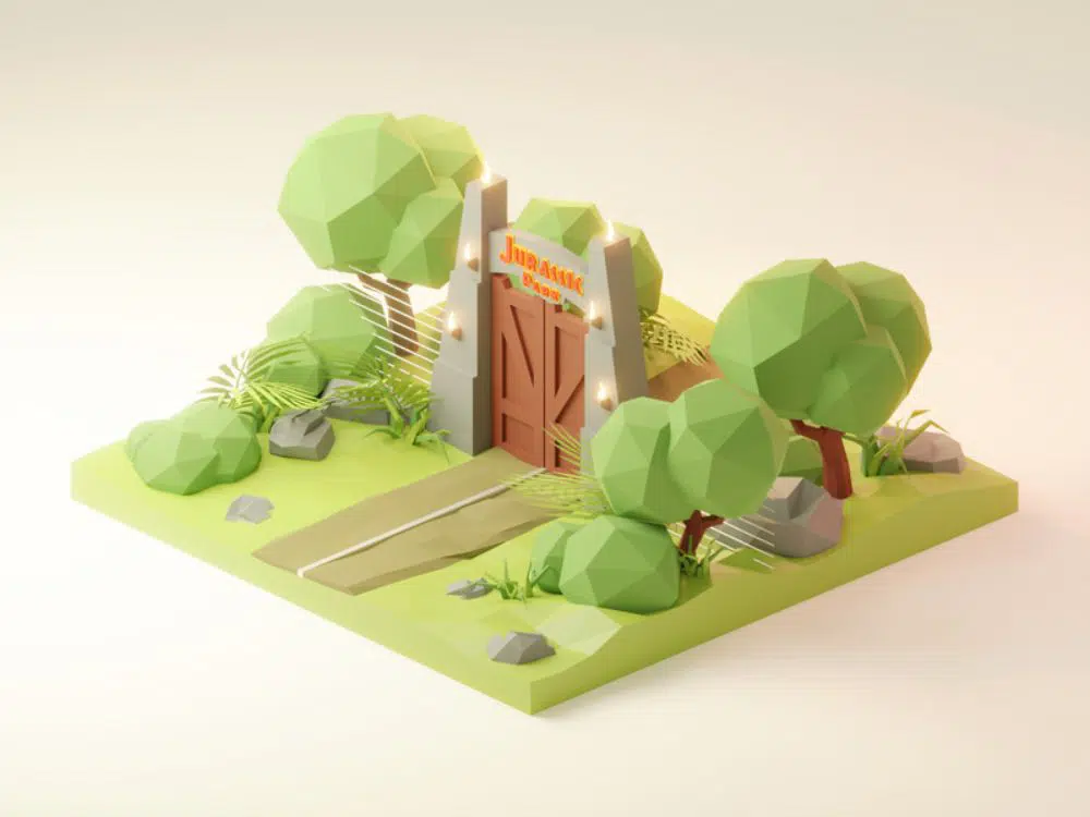 Parque Jurásico Diorama por Roman Klco