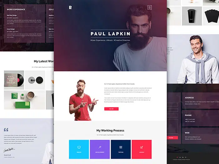 Plantilla PSD de sitio web personal Free Design Goodies