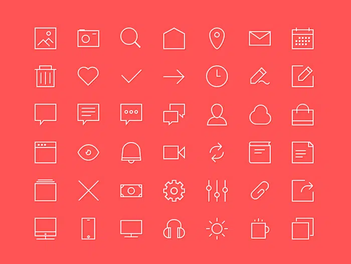 Iconos de contorno de Goodies de diseño gratis