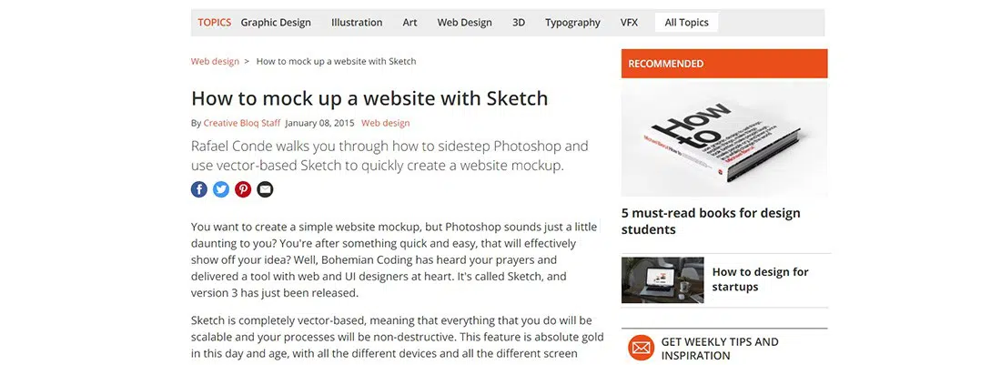 Cara membuat tiruan situs web dengan Sketch