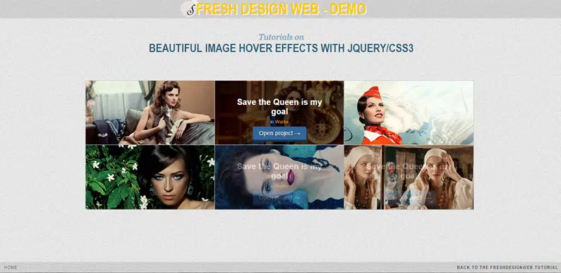 เอฟเฟกต์โฮเวอร์รูปภาพที่สวยงามด้วย jQuery และ CSS3