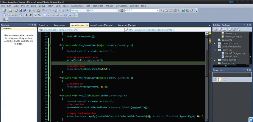 Net WinForms 컨트롤을 위한 핵심 애니메이션 라이브러리