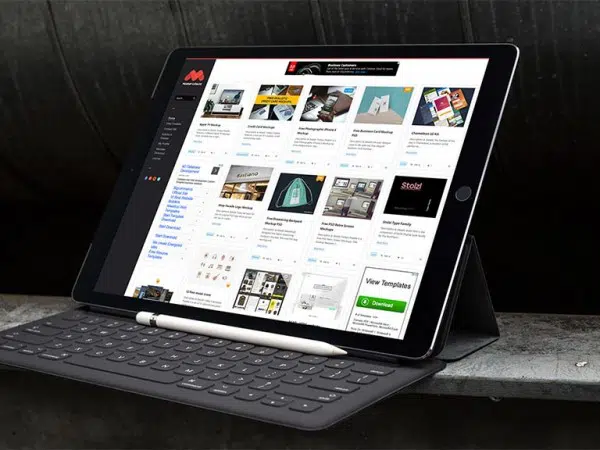 5ブラックiPadProモックアップ