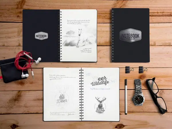 34 Notebook stationäres Mockup