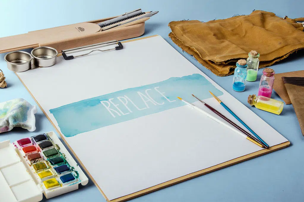 1 Aquarellskizzen-Mockup-Paket