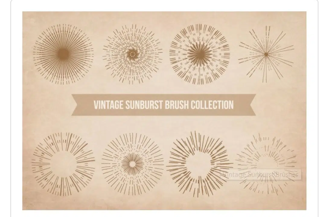 Vintage Sunburst-Pinsel - Kostenlose Photoshop-Pinsel