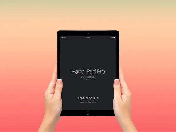 11 iPad Pro w rękach makieta