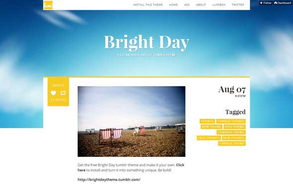 Bright Day Teme gratuite Tumblr