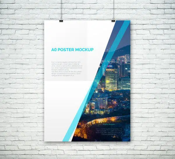 Mockup Poster PSD A0 Gratis