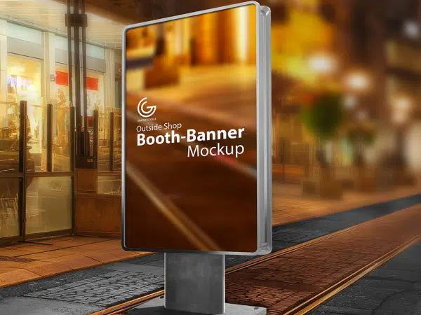 28 Mockup Spanduk Booth Luar Ruangan