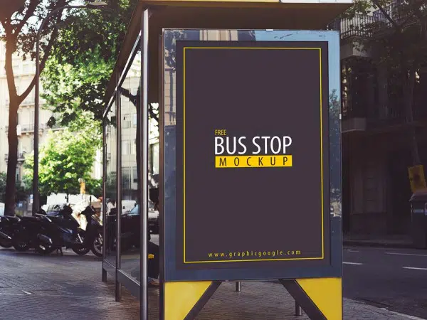 8 Mockup Periklanan Halte Bus