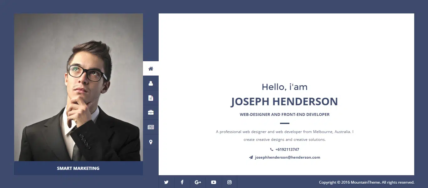 Podgląd motywu WordPress Henderson vCard