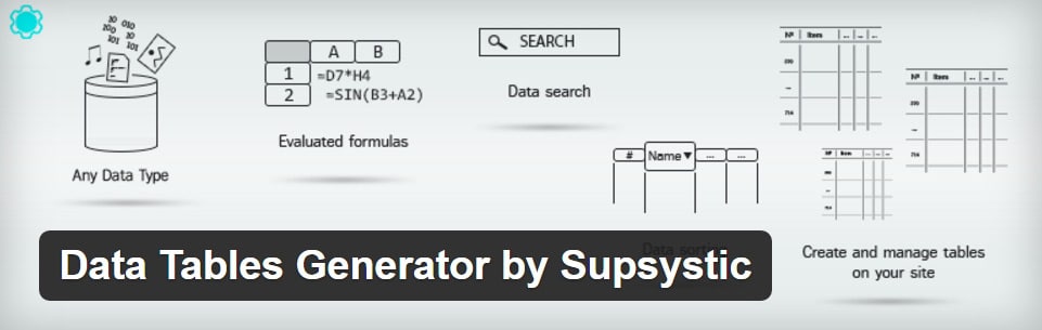 Generator tabel danych firmy Supsystic — Wtyczki WordPress