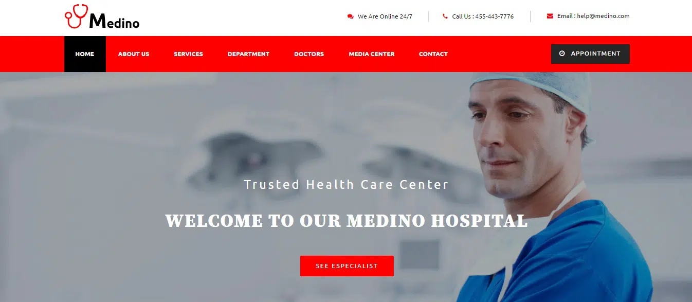 MEDINO Medical & Health Muse ตัวอย่างเทมเพลต Preview ThemeForest