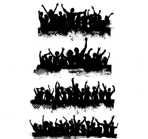 Silhouettes-people-party-raccolta-Vector-_-Download-gratuito