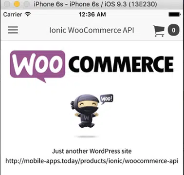 เทมเพลตเว็บแอป Ionic WooCommerce API