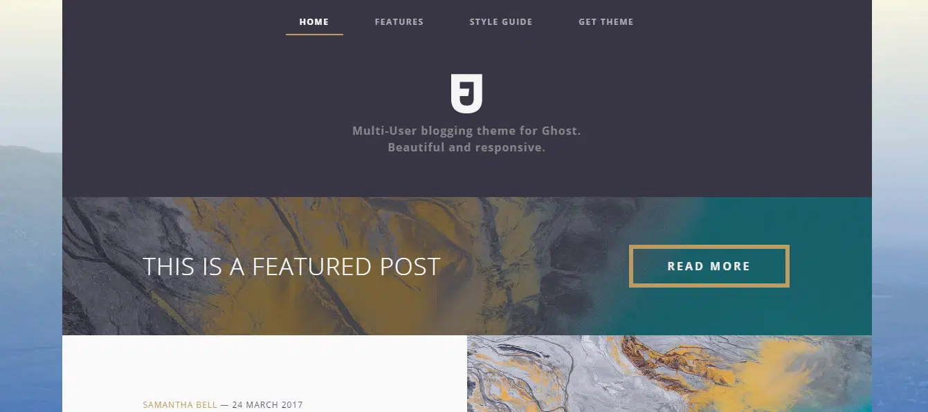 Hoshi Responsive Masonry Ghost Blog Thème