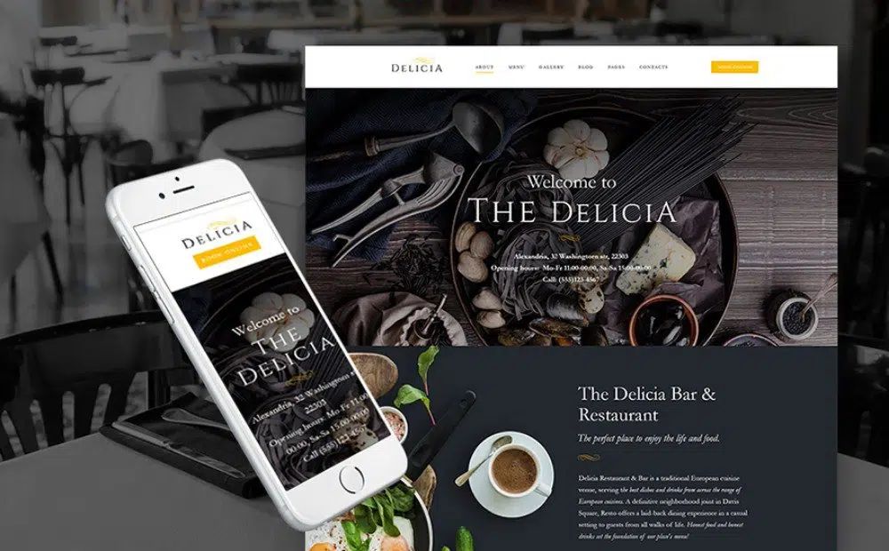 Tema WordPress 16-reattivo per ristorante