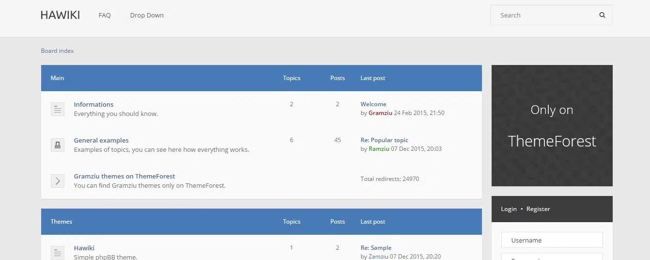 Hawiki論壇網站模板