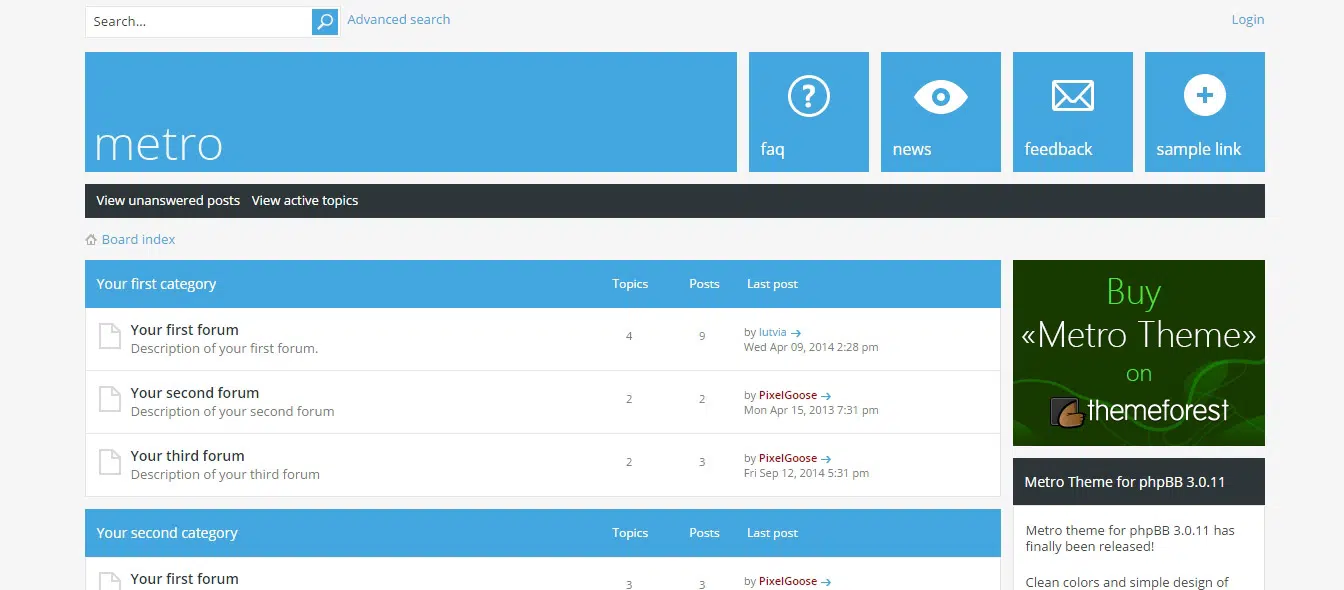 Templates de sites de forum phpBB