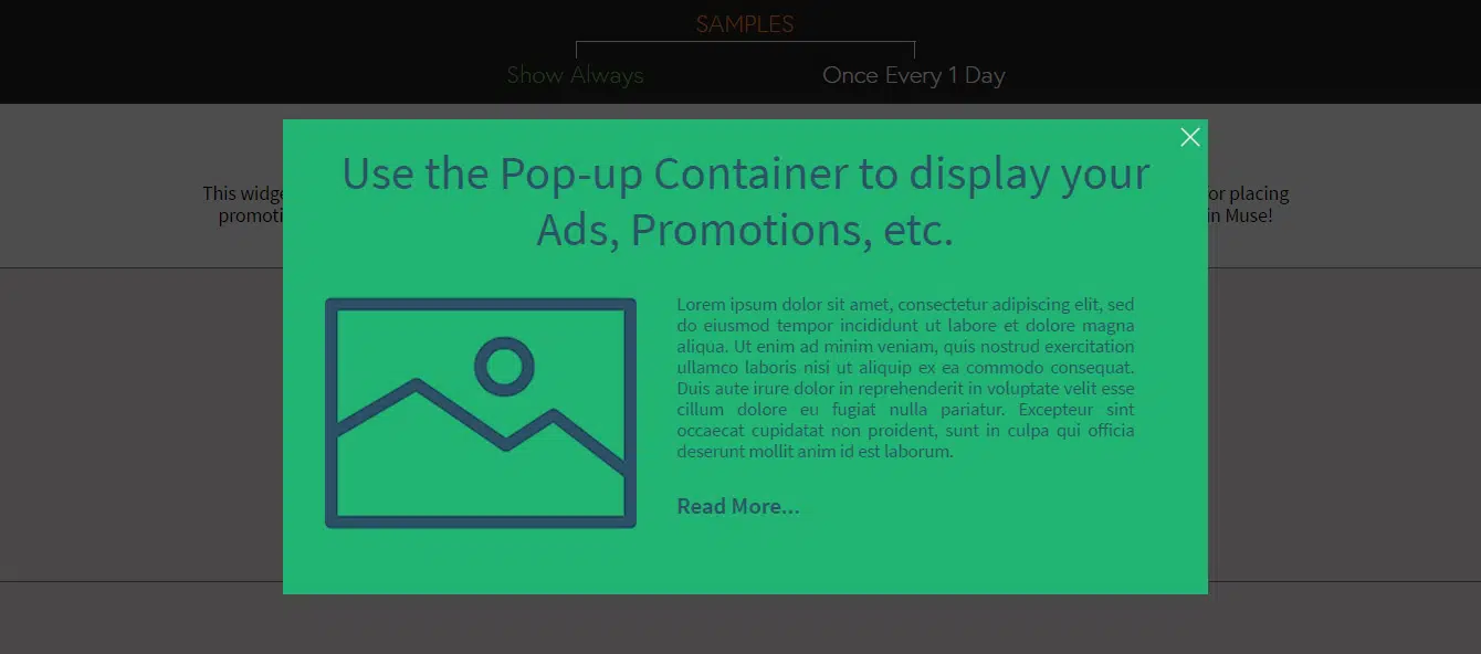 Pop-up Container Adobe Muse Widget