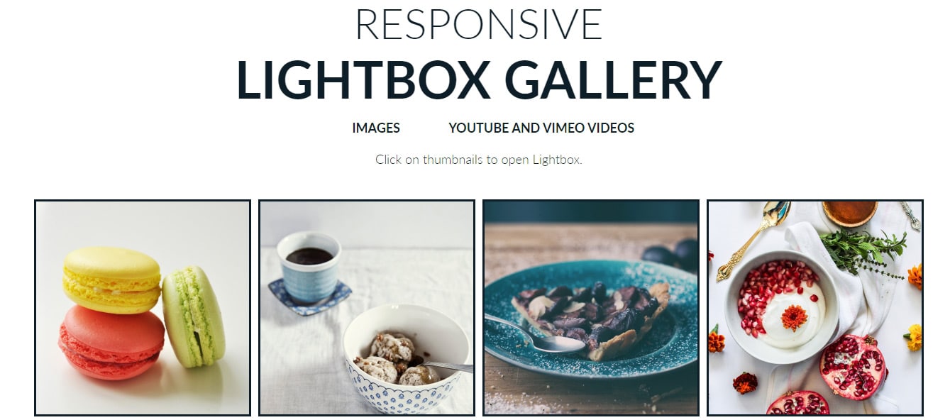 Widget Galleria Light Box reattivo Adobe Muse CC