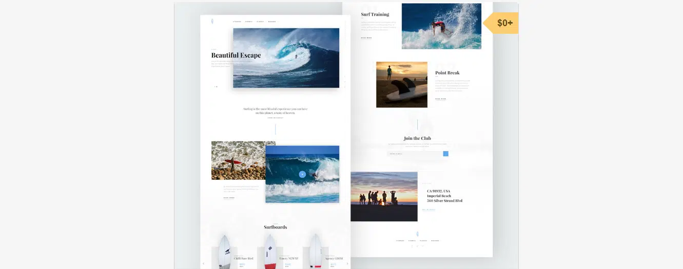 Surfen Photoshop-Website-Vorlage