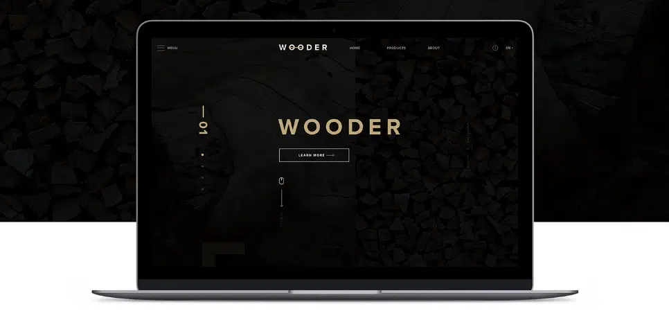 Modello di sito Web di WOODER Photoshop