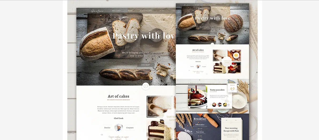 Plantillas gratuitas para sitios web de Photoshop de The Bakery