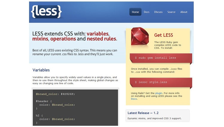 CSS أقل لأوراق StyleShe ذكاء