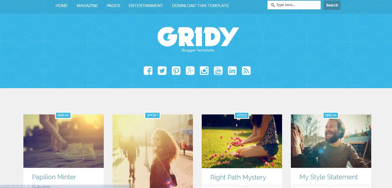 เทมเพลตบล็อกเกอร์ Gridy Grid