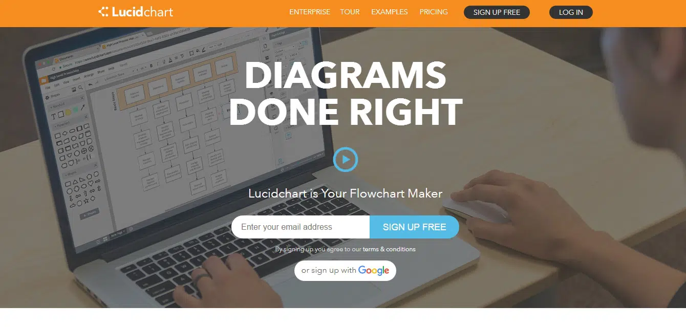 LucidChart - Kreator schematów blokowych darmowe narzędzia UX Oprogramowanie do tworzenia diagramów online