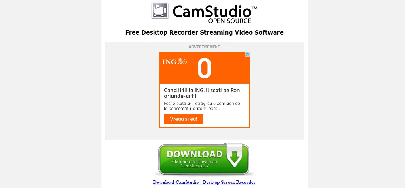 CamStudio - Software gratuit de înregistrare a ecranului