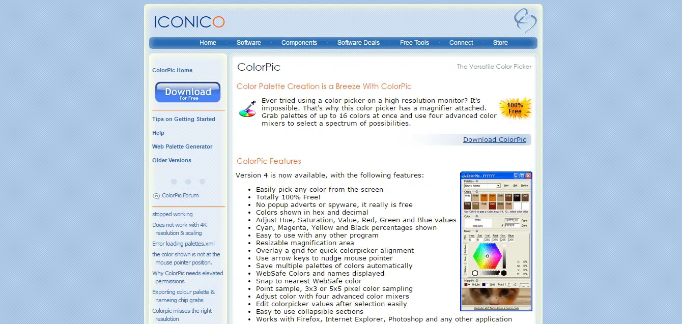 ColorPic - ซอฟต์แวร์ ColorPicker บนเดสก์ท็อป