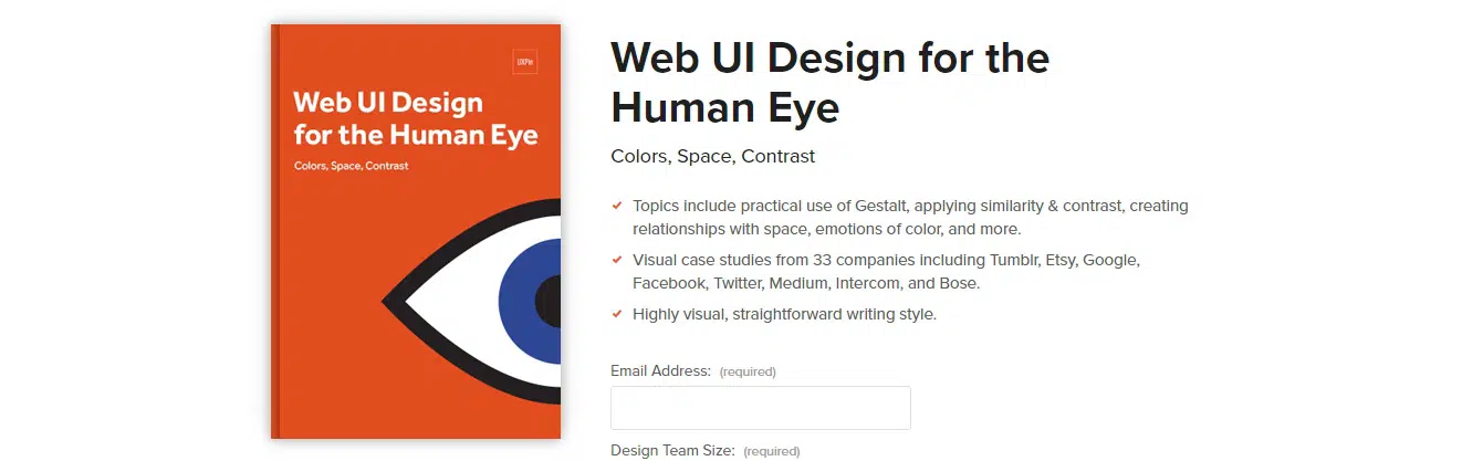 Web UI สำหรับดวงตาของมนุษย์: สี, อวกาศ, คอนทราสต์