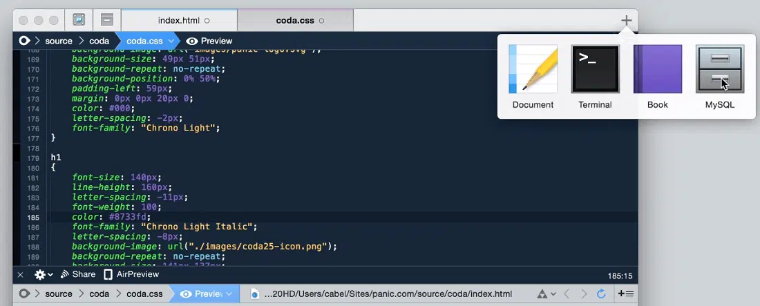 Coda kostenloser Code-Editor